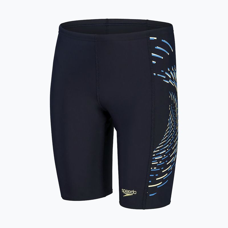 Speedo Plastisol Placement, costume da bagno per bambini true navy/bondi blue/spritz 4