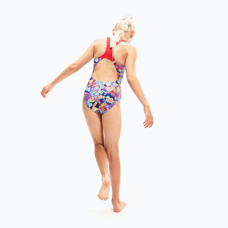 Speedo Digital Allover Splashback tr navy/rosso/blu fiamma costume intero per bambini 7