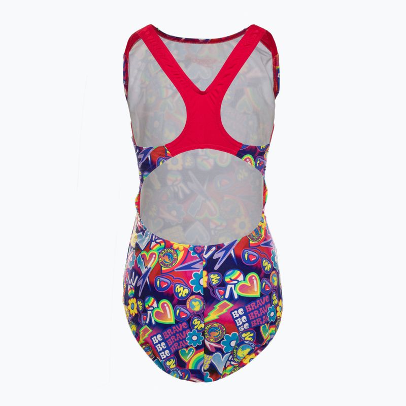 Speedo Digital Allover Splashback tr navy/rosso/blu fiamma costume intero per bambini 2