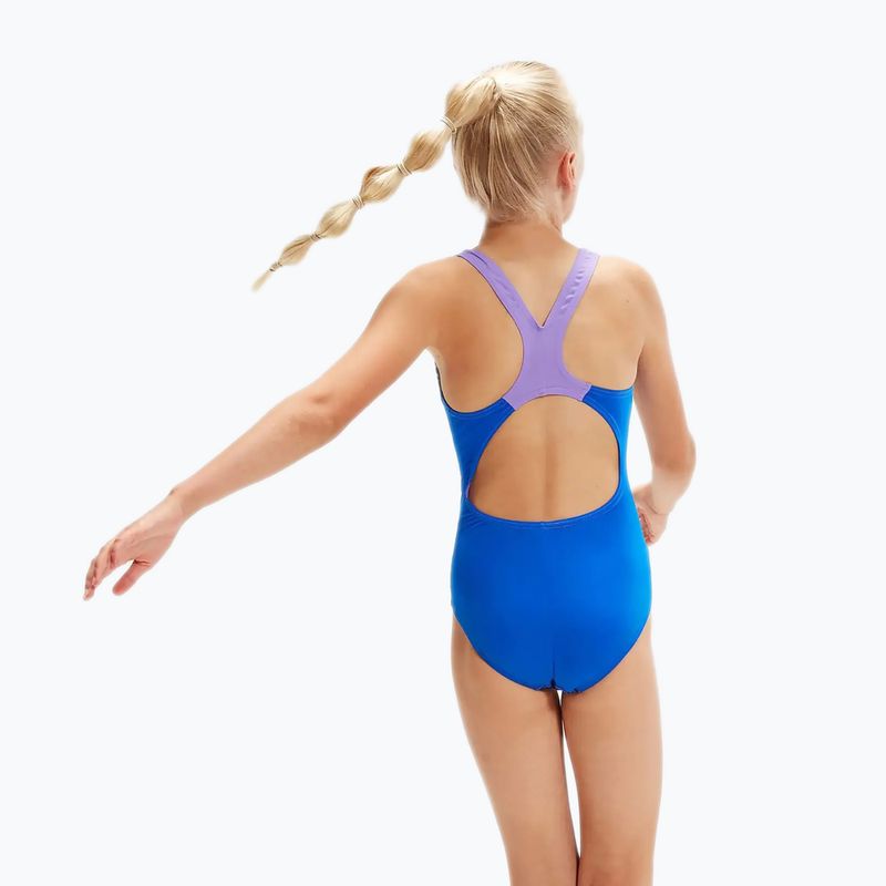 Speedo Digital Placement Splashback costume intero da bambino blu flame/miami lilac 6
