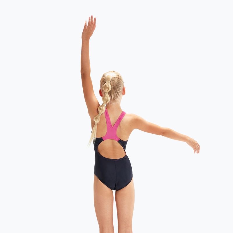 Speedo Digital Placement Splashback tr navy/rose violet/blue costume intero da bambino 3