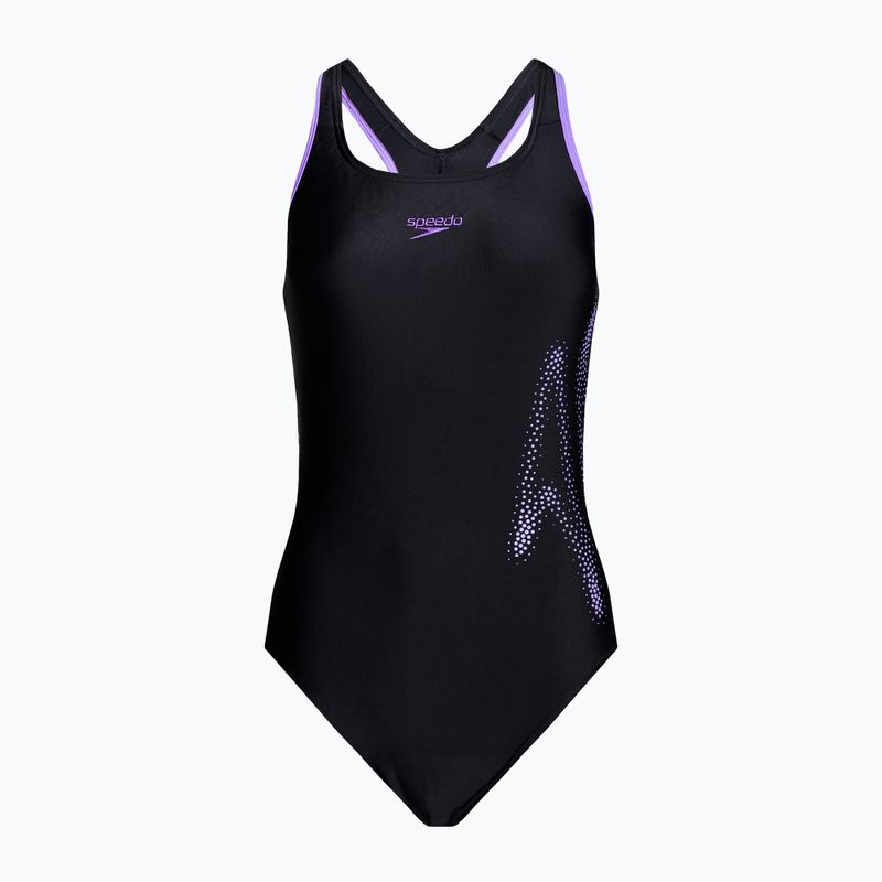 Speedo Hyperboom Placement Racerback costume intero donna nero/miami lilac