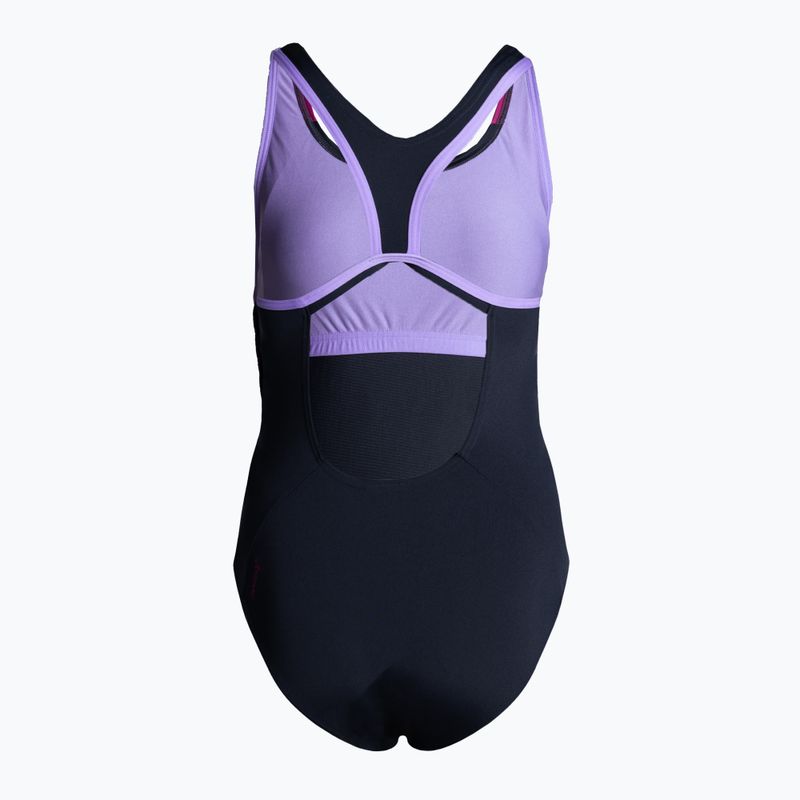 Speedo Hyperboom Splice Flyback costume intero donna true navy/berry/miami lilac 2