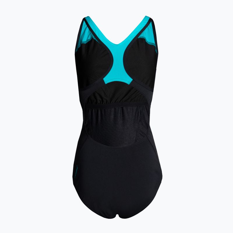 Speedo Plastisol Laneback costume intero donna nero/acquario/lilla di Miami 2