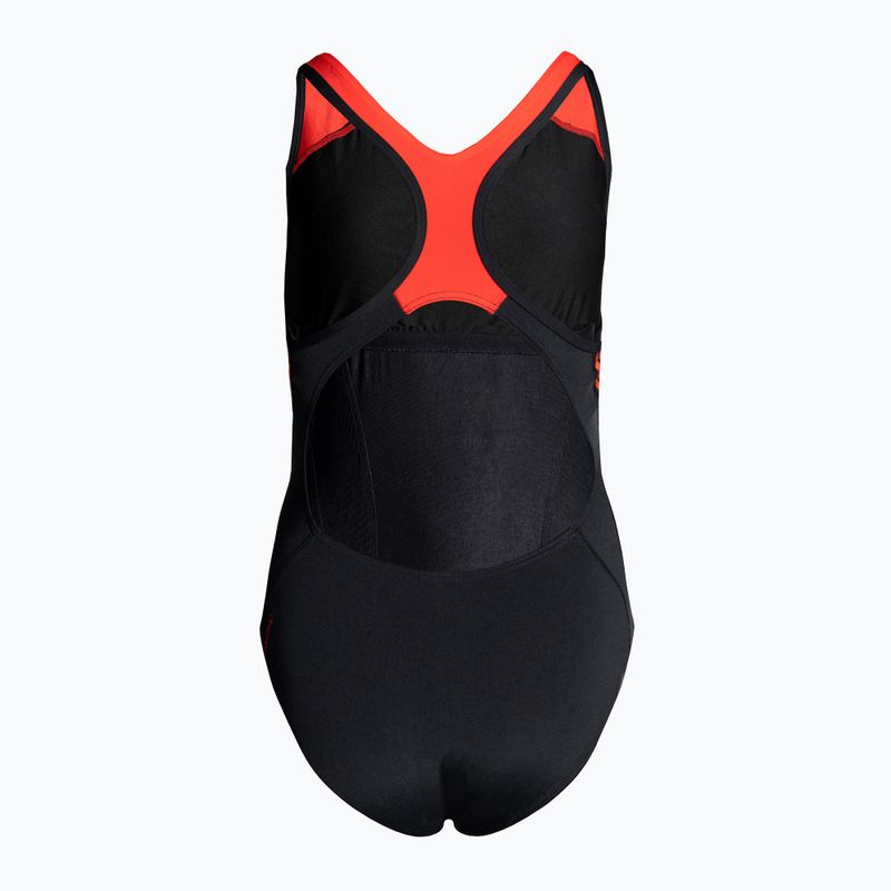 Speedo Plastisol Laneback costume intero donna nero/rosso/bianco 2