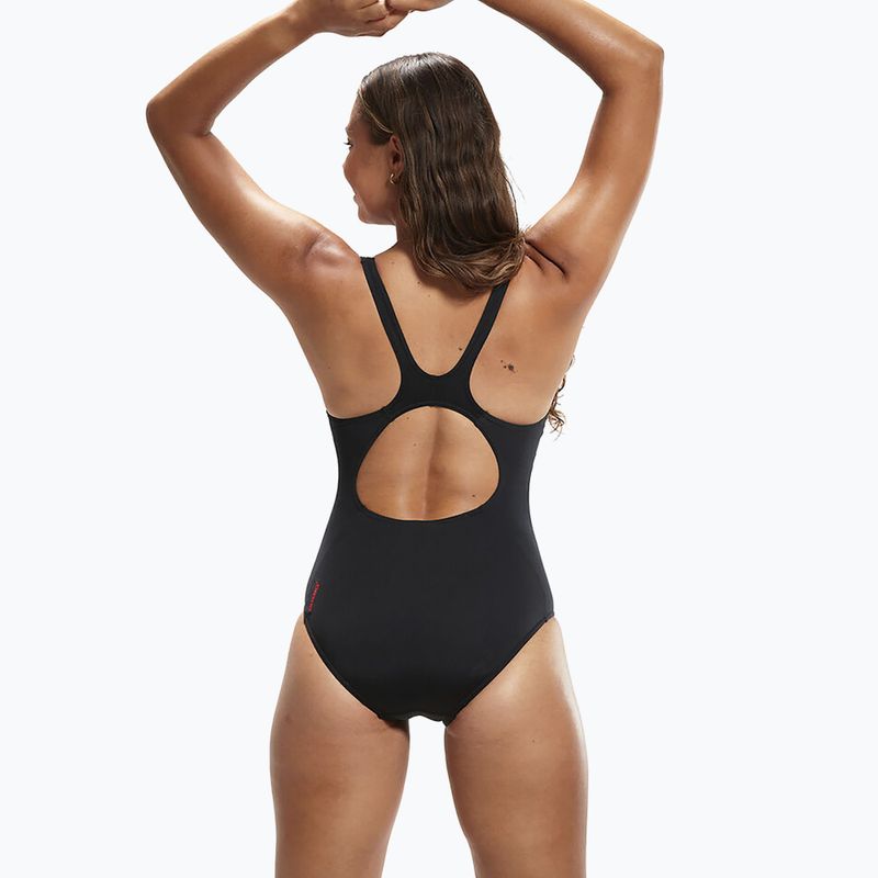 Speedo Placement Muscleback - costume intero da donna nero/rosso/fedroma blu 7