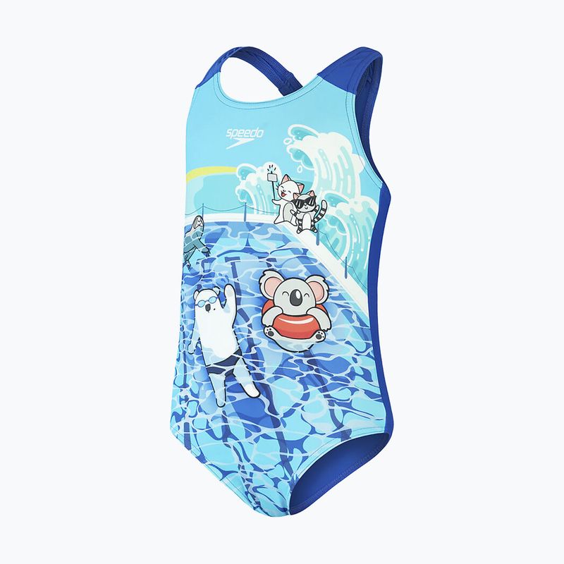 Speedo Costume da bagno intero per bambini con stampa digitale cobalto/azzurro/bianco 3