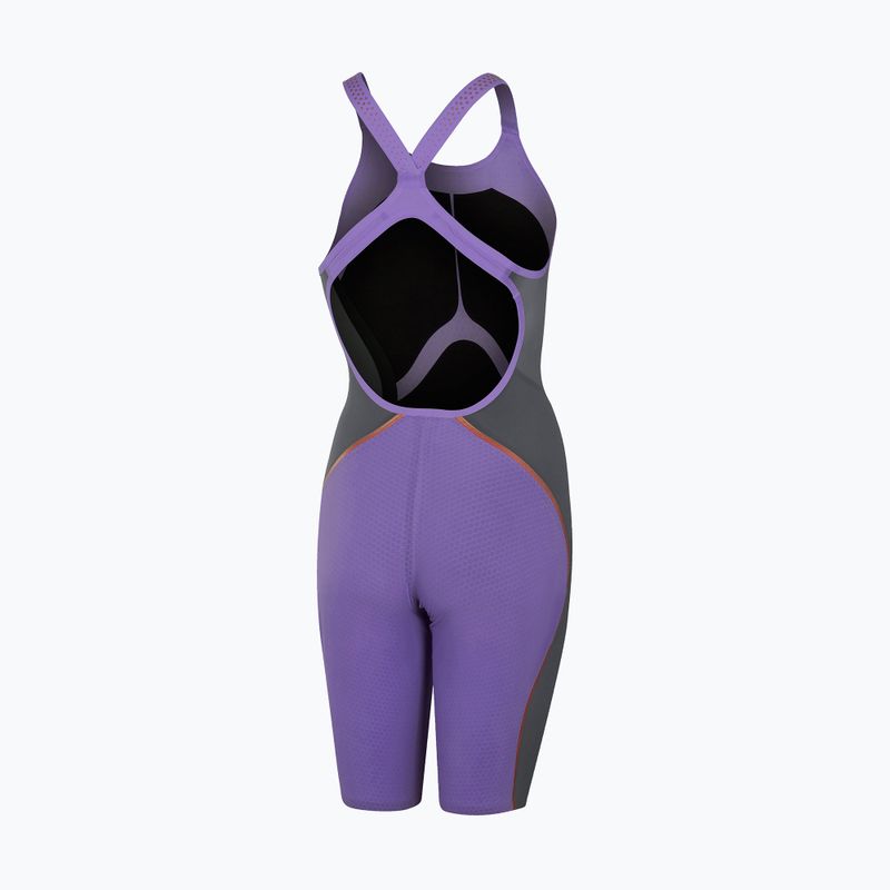 Costume da bagno Speedo Fastskin donna LZR Pure Intent Openback Kneeskin miami lilac/usa charcoal 2