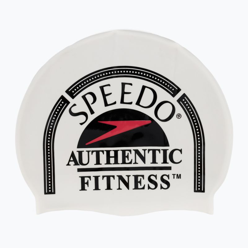 Cuffia Speedo in silicone stampato bianco/nero/rosso Speedo
