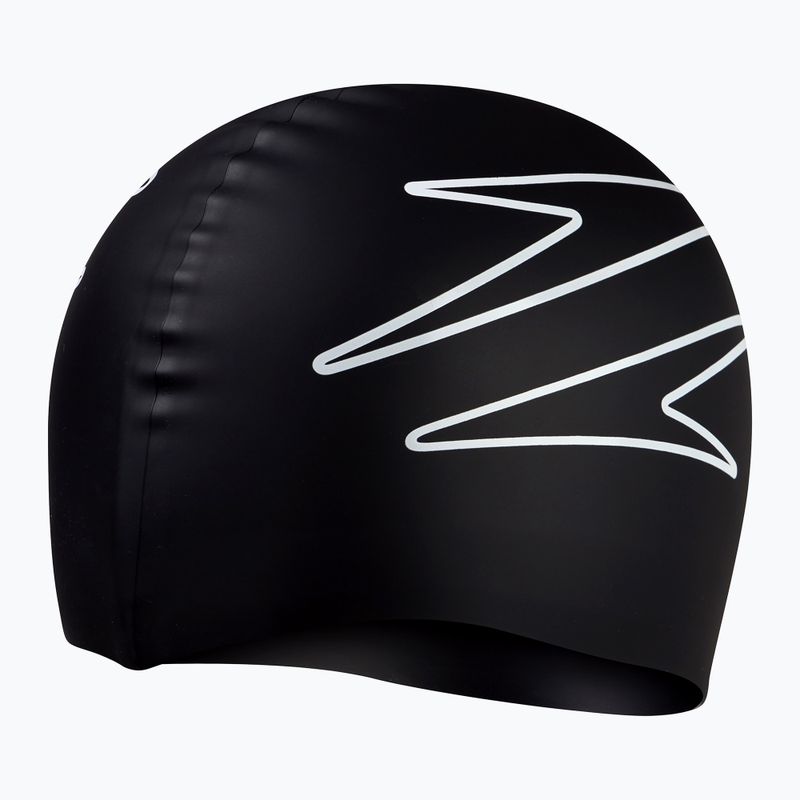 Speedo Cuffia in silicone stampato nero/bianco 2