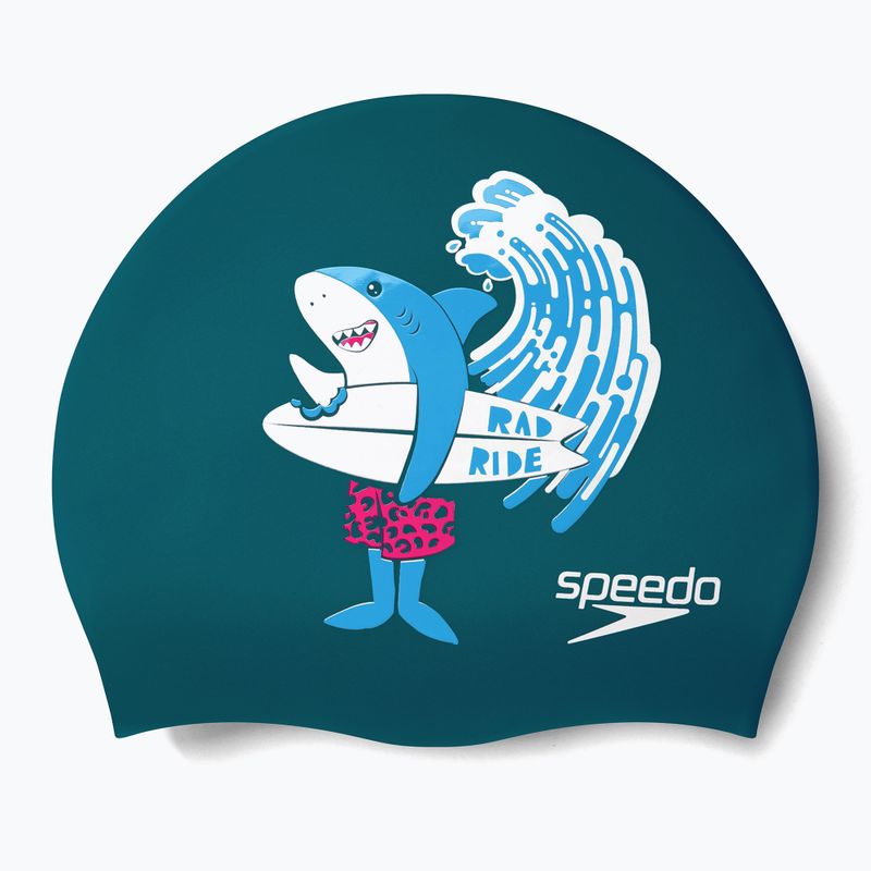 Cuffia Speedo Printed Silicone Junior pluto/blu azzurro/bianco 3
