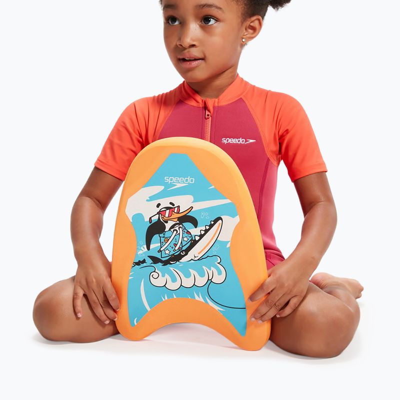 Tavola da nuoto Speedo Turtle Printed Float chima azure blue/fluro orange 6