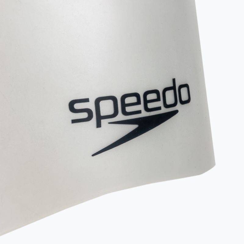 Cuffia Speedo Plain Moulded in silicone bianco perlato 3