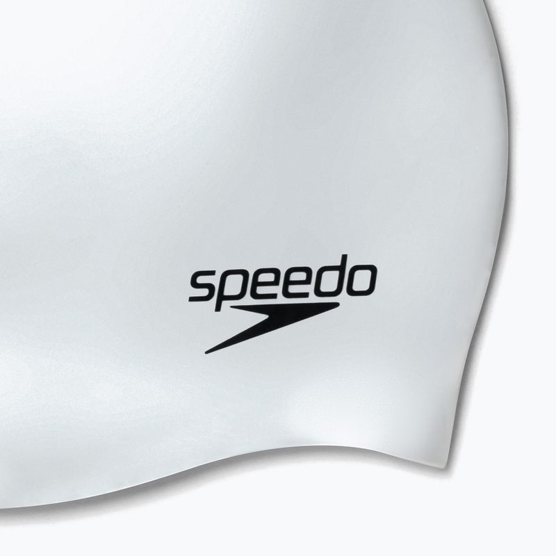 Cuffia Speedo Plain Moulded in silicone bianco perlato 6