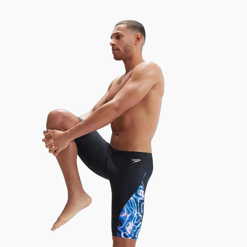 Speedo Allover Digi V-Cut uomo, pantalone da bagno nero/blu 9