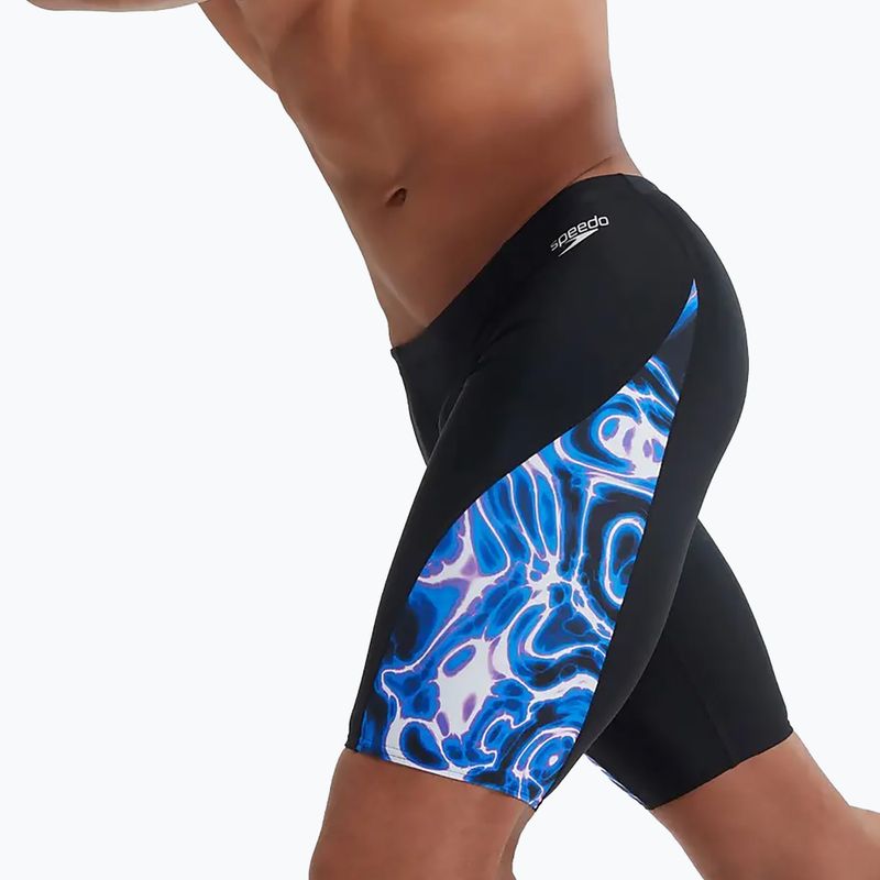 Speedo Allover Digi V-Cut uomo, pantalone da bagno nero/blu 11