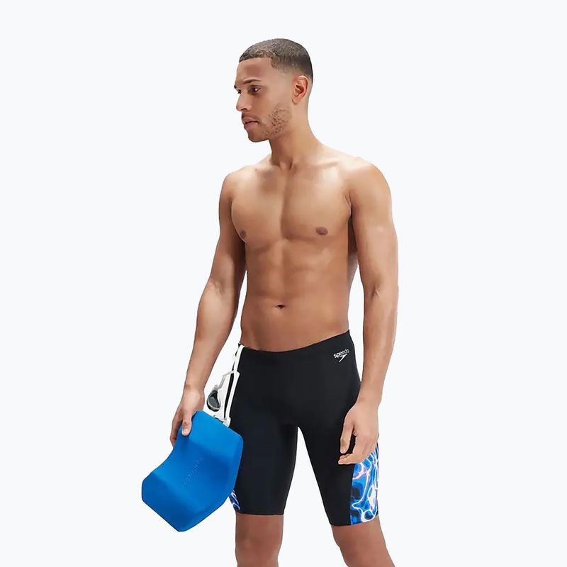 Speedo Allover Digi V-Cut uomo, pantalone da bagno nero/blu 12