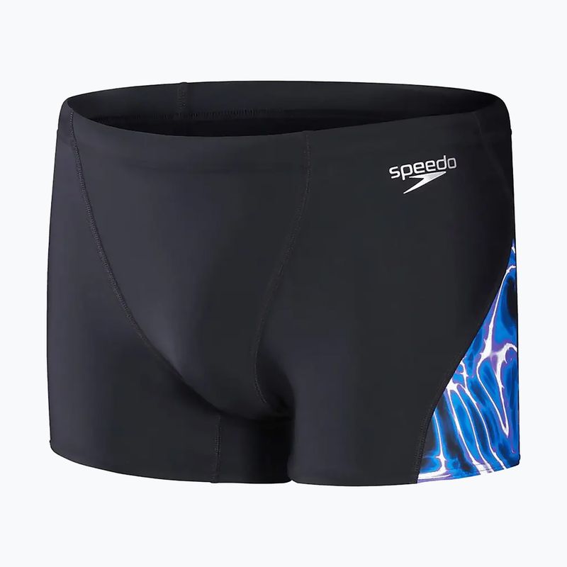 Speedo Uomo Allover Digi V-Cut Aquashort boxer da bagno nero/blu 5