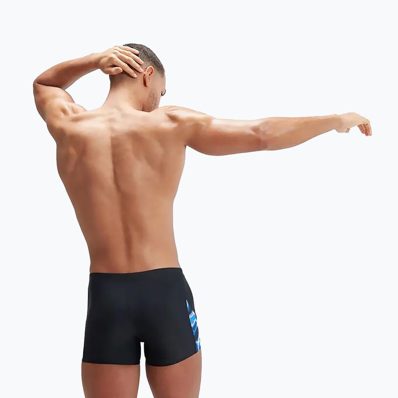 Speedo Uomo Allover Digi V-Cut Aquashort boxer da bagno nero/blu 9