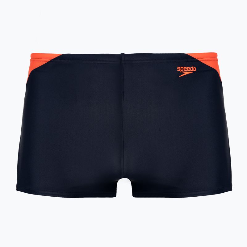Speedo Hyper Boom Logo Splice, costume da bagno per bambini, blu/arancio