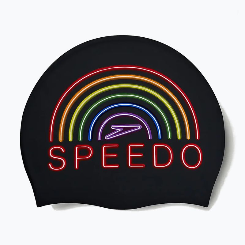 Cuffia Speedo in silicone stampato con orgoglio arcobaleno 2