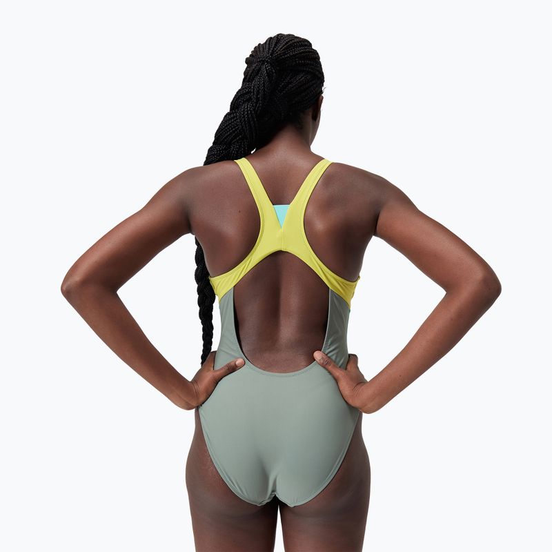 Costume intero Speedo Zip Colorblock soft olive donna 2