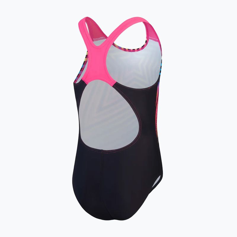 Speedo Digital Placement Splashback, costume intero da bambino nero/limone driz/rosa flare/cobalto vero 3