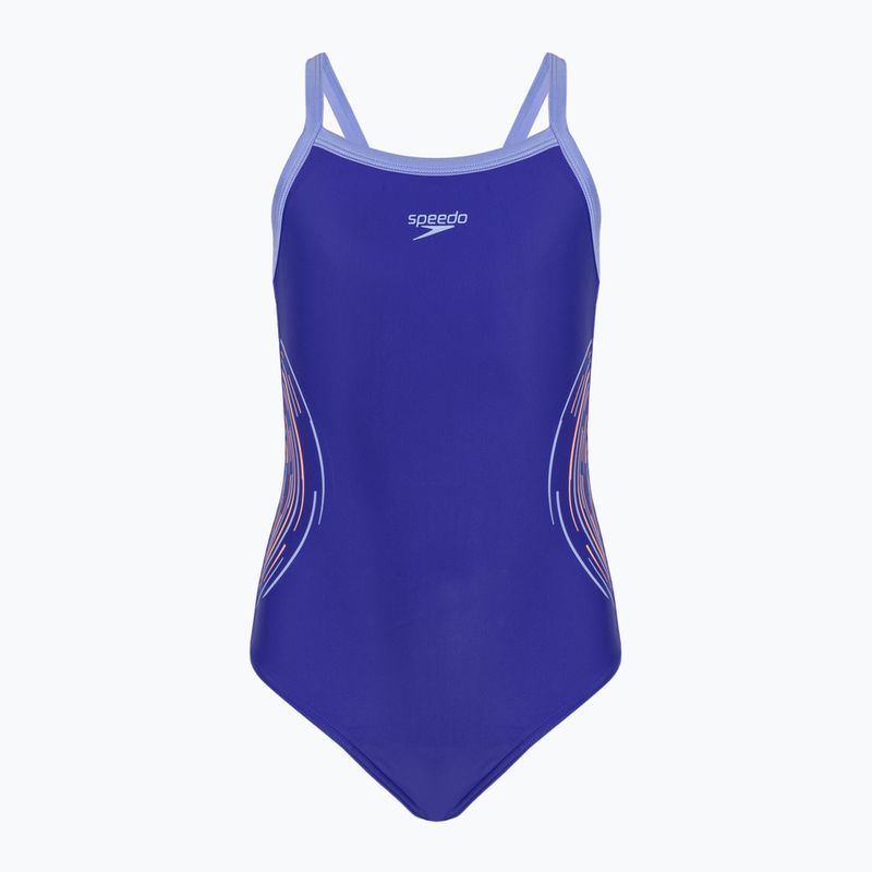 Speedo Platisol Placement Thinstrap Muscleback costume da bagno intero per bambini true cobalt/curious blue