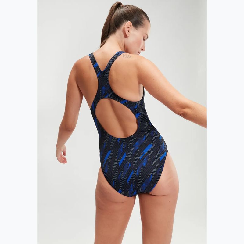 Costume intero Speedo da donna HyperBoom Allover Medalist nero/cobalto vero/blu scuro 7