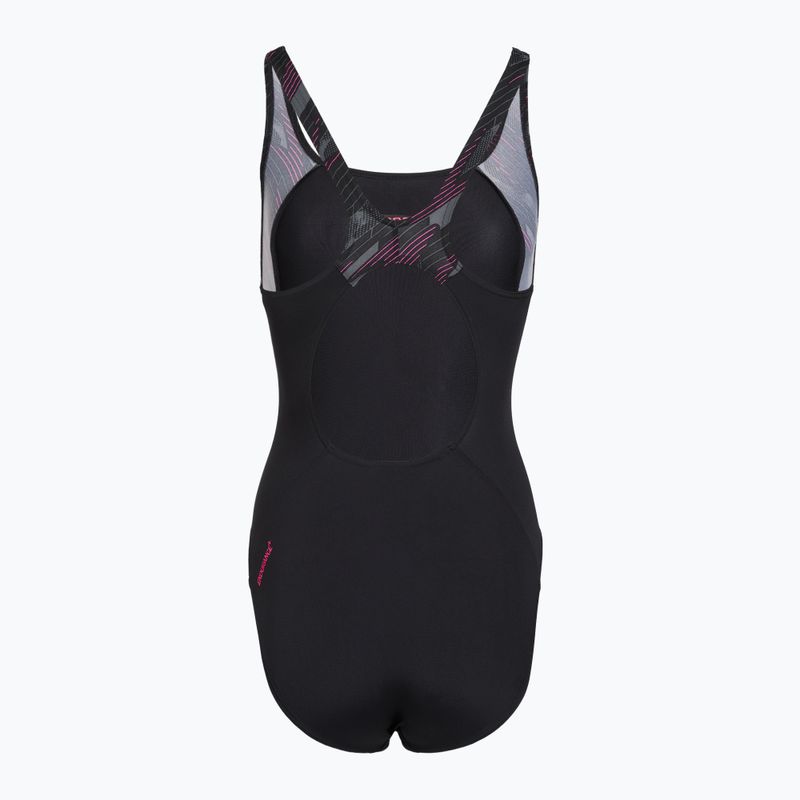 Costume da bagno intero da donna Speedo HyperBoom Splice Muscleback black/electric pink 2
