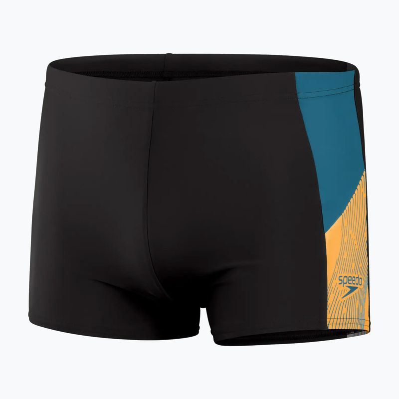 Boxer da bagno Speedo Dive uomo nero/teal scuro/mandarino Peel