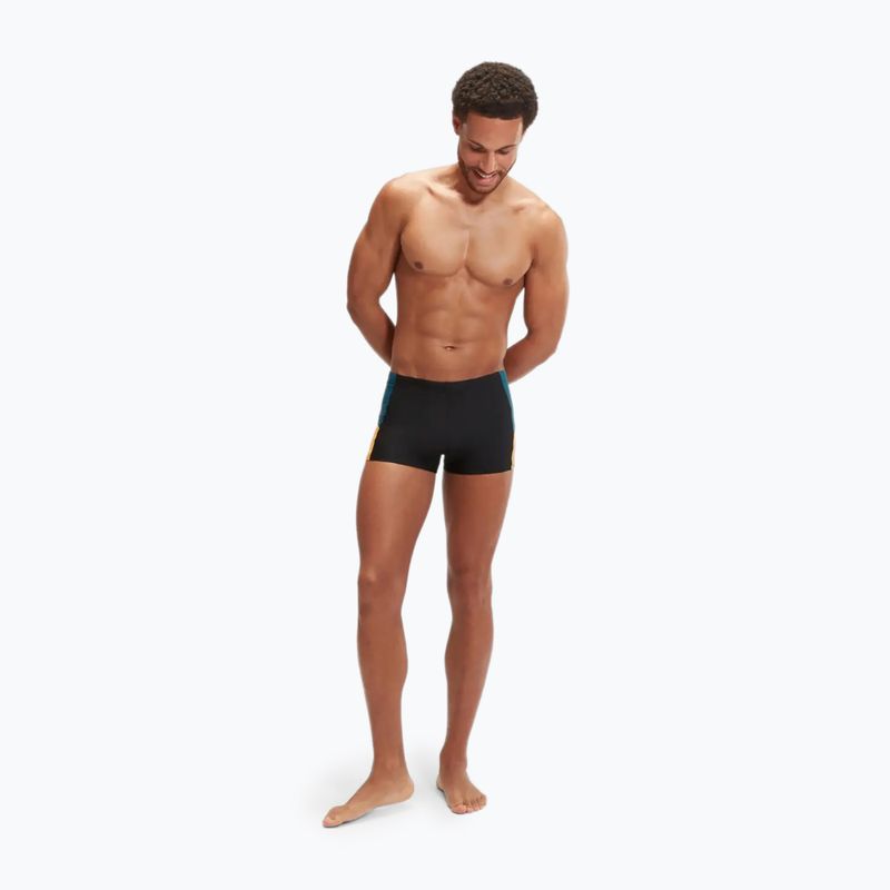 Boxer da bagno Speedo Dive uomo nero/teal scuro/mandarino Peel 5