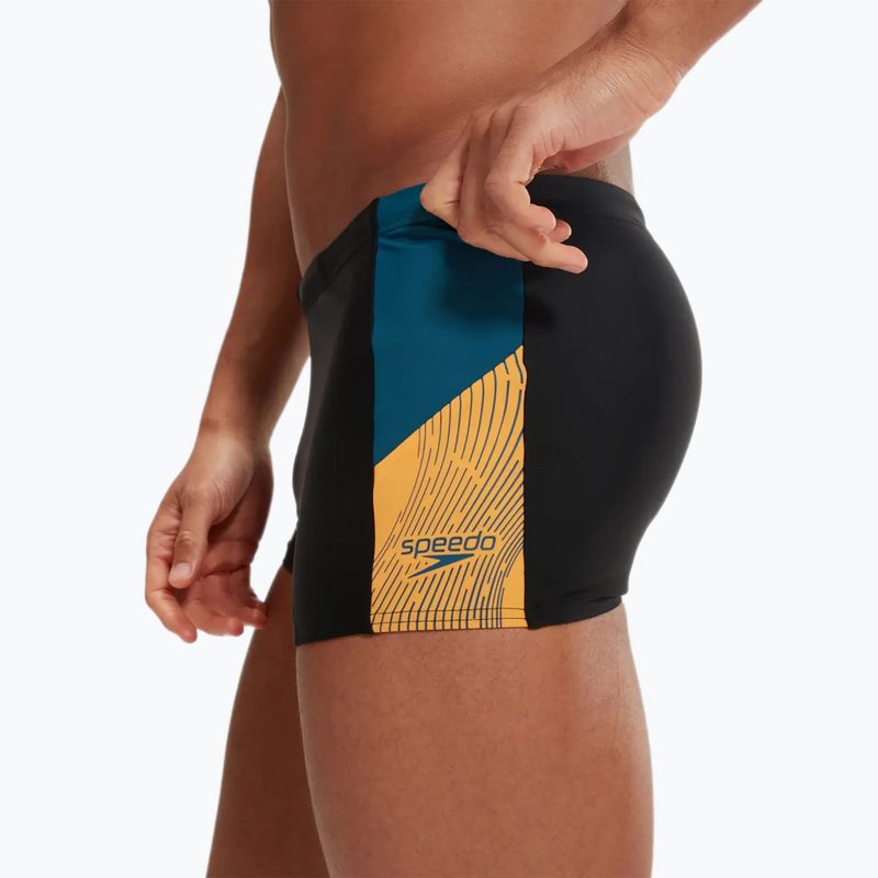 Boxer da bagno Speedo Dive uomo nero/teal scuro/mandarino Peel 7