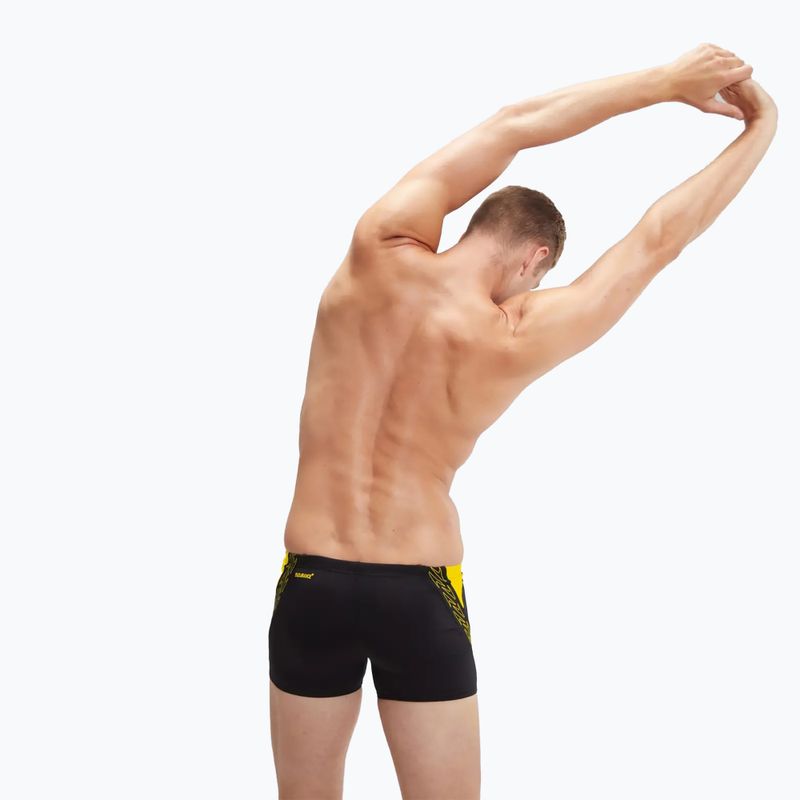 Boxer da bagno Speedo Hyper Boom Splice uomo nero/lemon drizzle 5