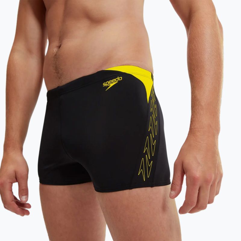 Boxer da bagno Speedo Hyper Boom Splice uomo nero/lemon drizzle 6