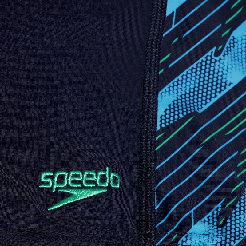 Speedo Hyperboom, costume da bagno per bambini true navy/verde arlecchino/verde picton 4