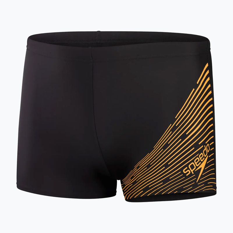 Boxer da nuoto Speedo Medley Logo nero/mandarino da uomo