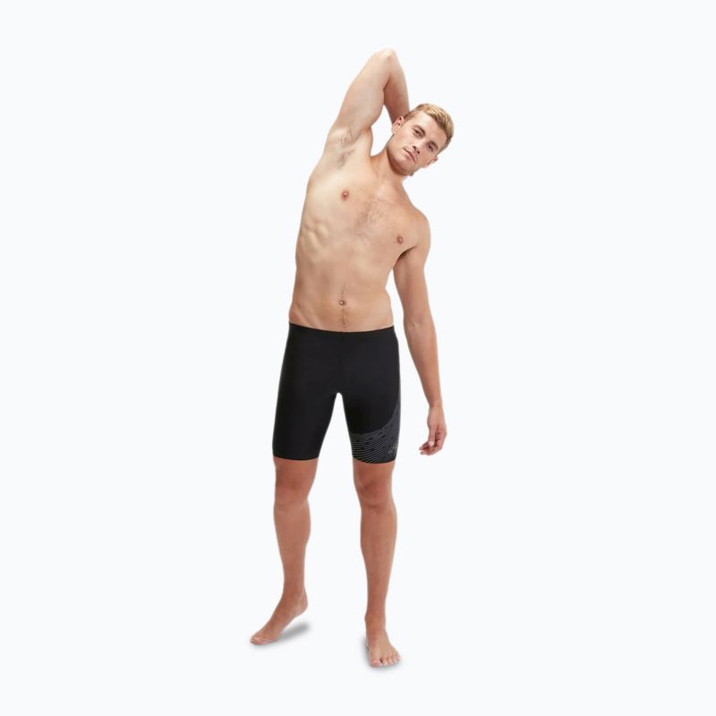 Speedo Medley Logo Swim Jammer da uomo nero/bianco americano 6