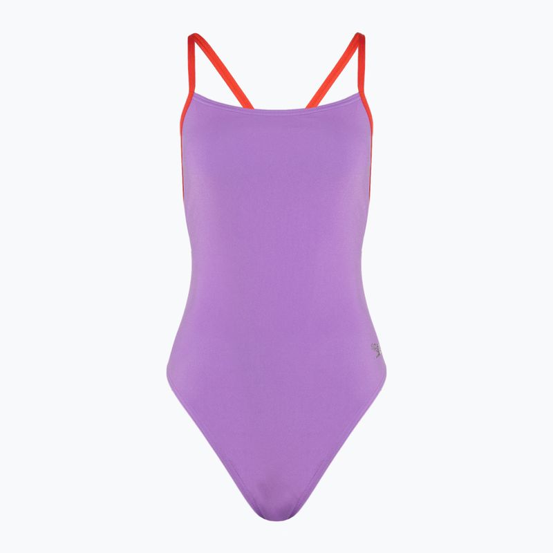 Speedo Solid Tie Back - costume da bagno intero donna dolce viola/watermelon