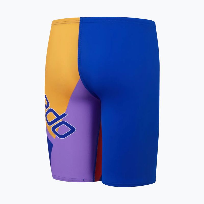 Speedo Placement V Cut Digital, costume da bagno per bambini, true cobalt/watermelon/sweep purple 2