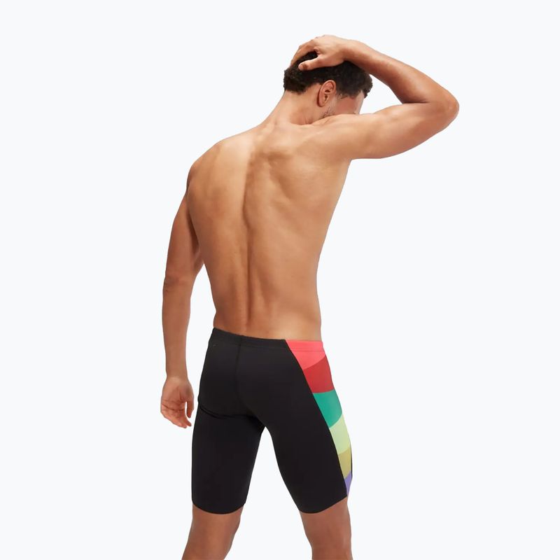 Speedo Placement Digital V-Cut uomo, costume da bagno nero/viola dolce/verde arlecchino/watermelon 6