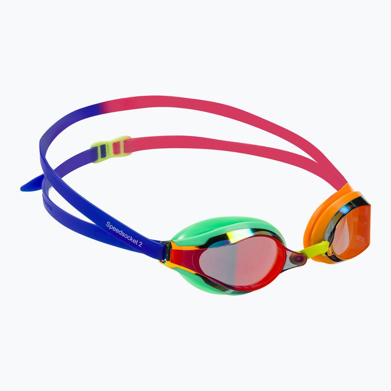 Occhialini da nuoto Speedo Fastskin Speedsocket 2 Mirror verde arlecchino/marino/cobalto vero