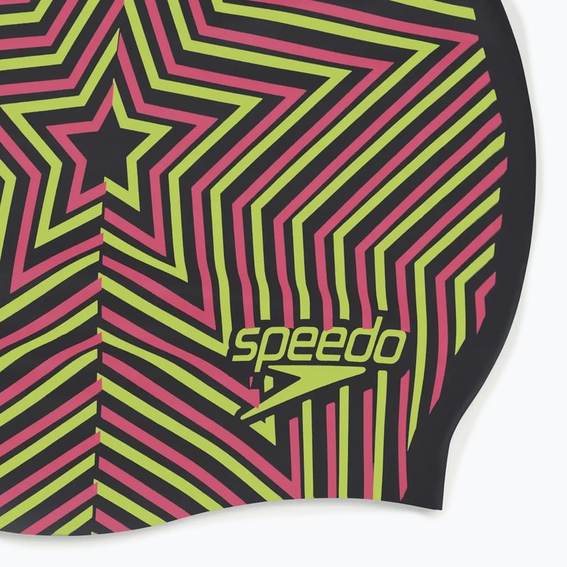 Cuffia Speedo Reversible Slogan Junior starburst true cobalt/flare pink per bambini 4