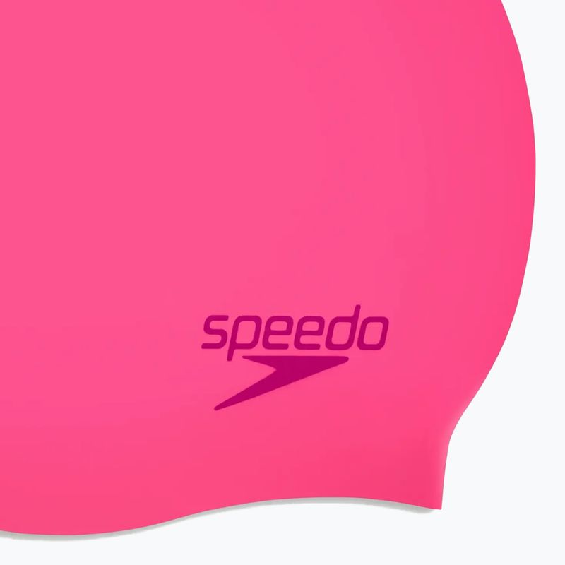 Cuffia Speedo Plain Moulded Silicone Junior flare rosa/mirtillo rosso 3