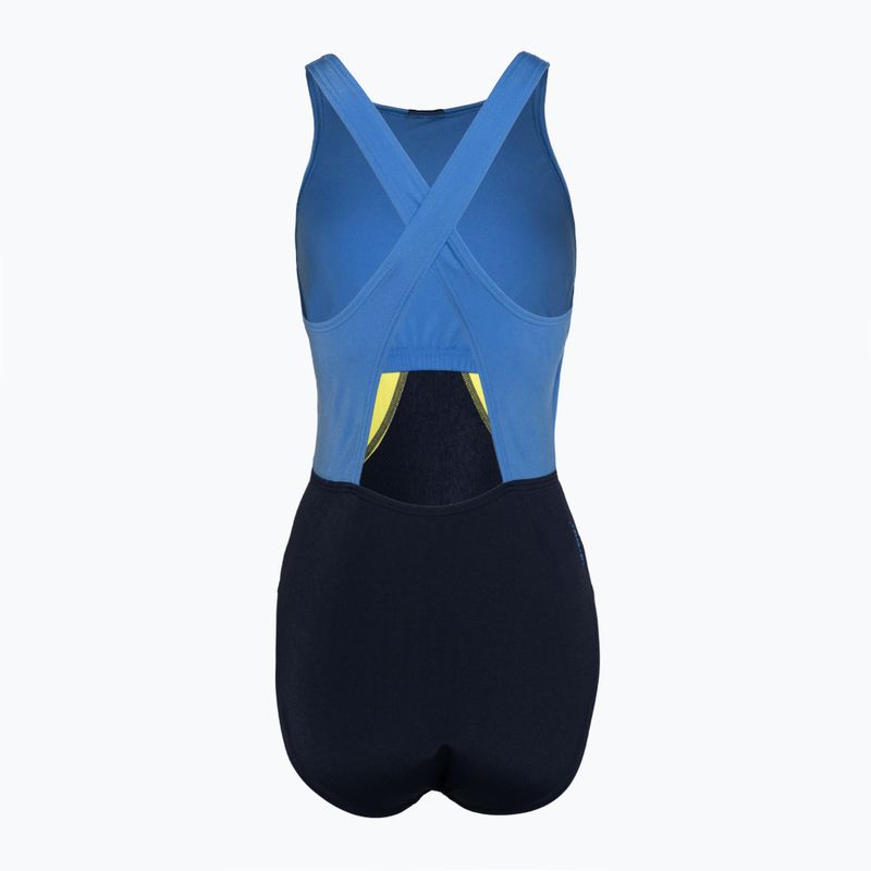 Costume da bagno Speedo Colourblock Highneck Crossback true navy/sevres blue/lemon drizzle 2