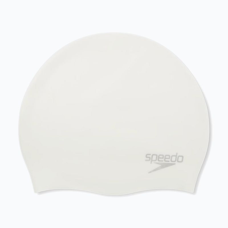 Cuffia Speedo Plain Moulded in silicone bianco/argento