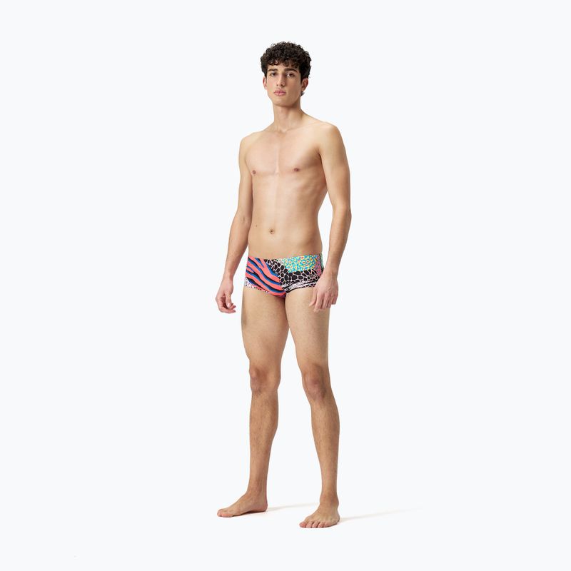 Speedo uomo 13,5 cm Allover Training Club Brief boxer nuoto nero/verde matcha/rosso sirena 2