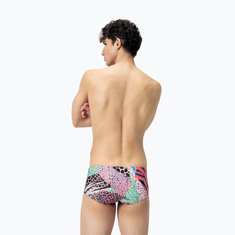 Speedo uomo 13,5 cm Allover Training Club Brief boxer nuoto nero/verde matcha/rosso sirena 3