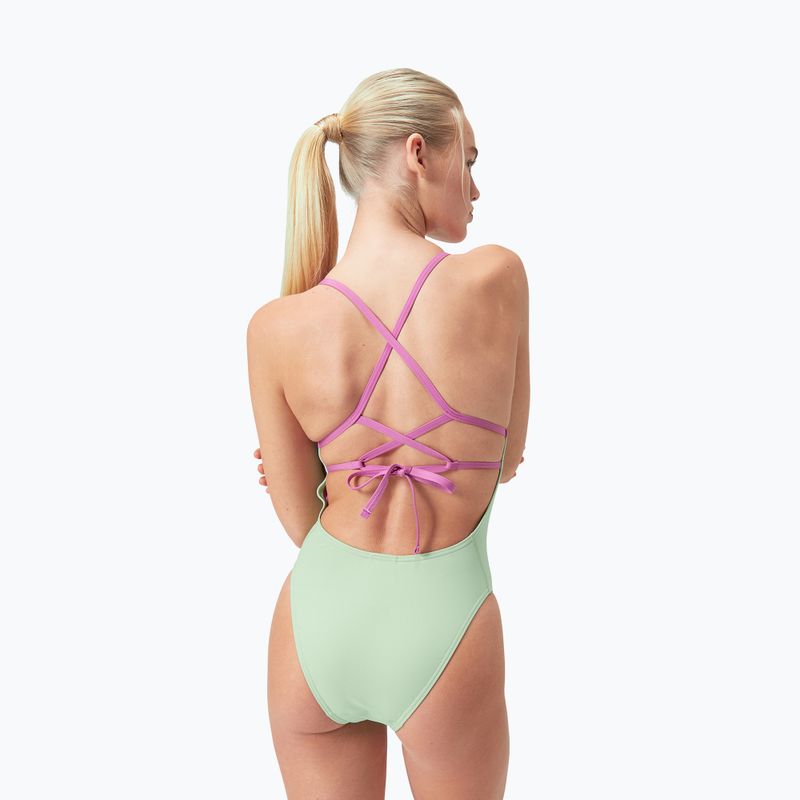 Costume intero Speedo Solid Lattice Tie-Back verde matcha 8