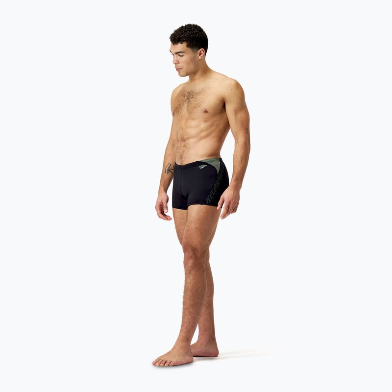 Speedo uomo HyperBoom Splice Aquashort nero/verde boxer nuoto 2